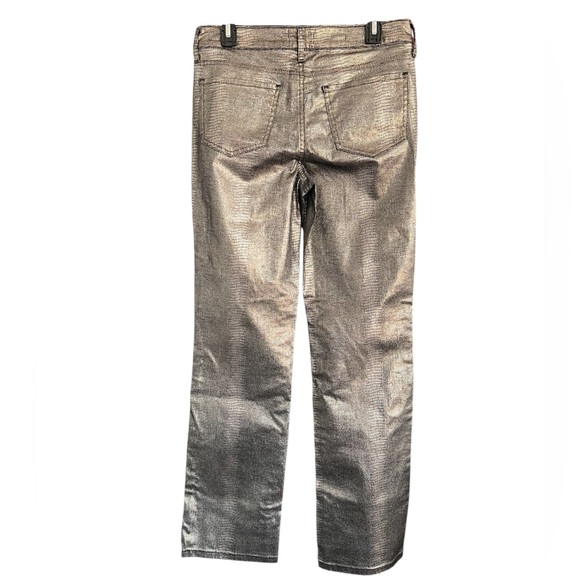 Women’s NYDJ Copper Coated Snake Marilyn Straight Jeans size 6 - Picture 5 of 14